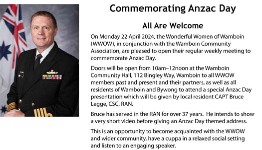 WWOW Commemorating ANZAC Day